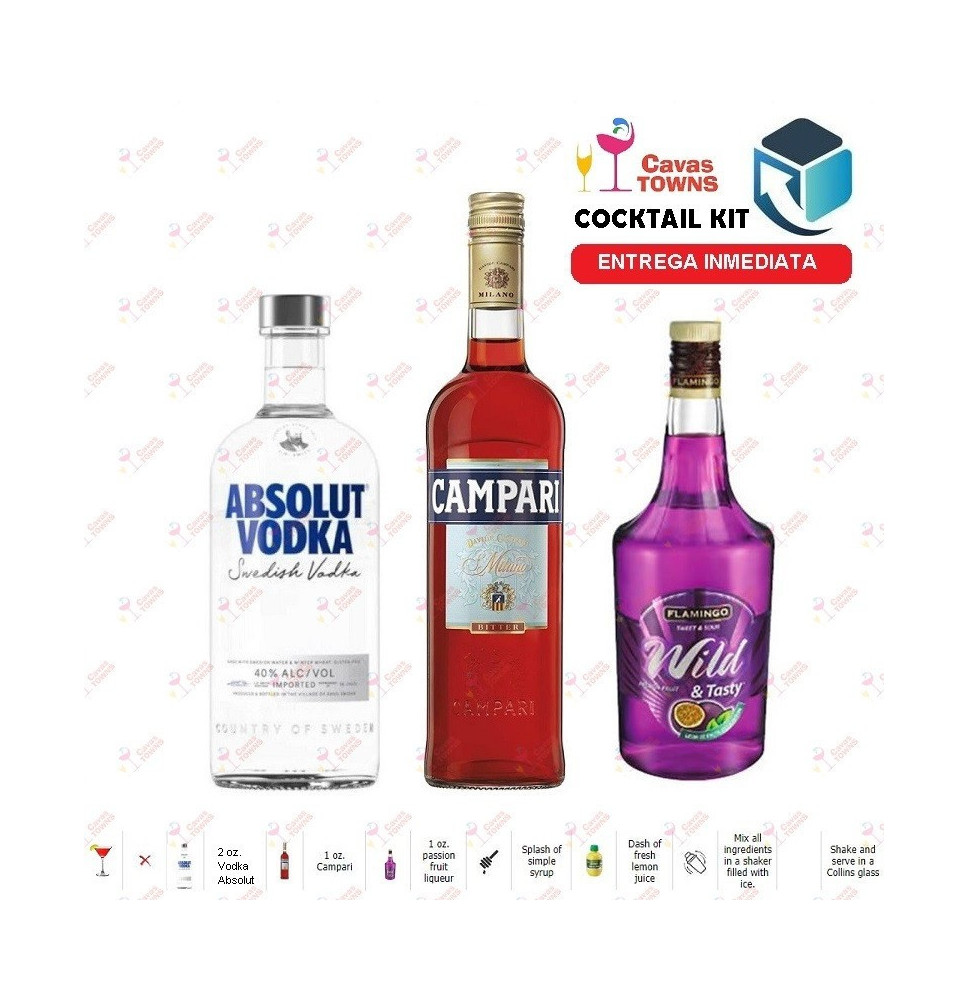 Vodka Absolut Cocktail Kit Bellagio Receta Recipe - Cavas Towns