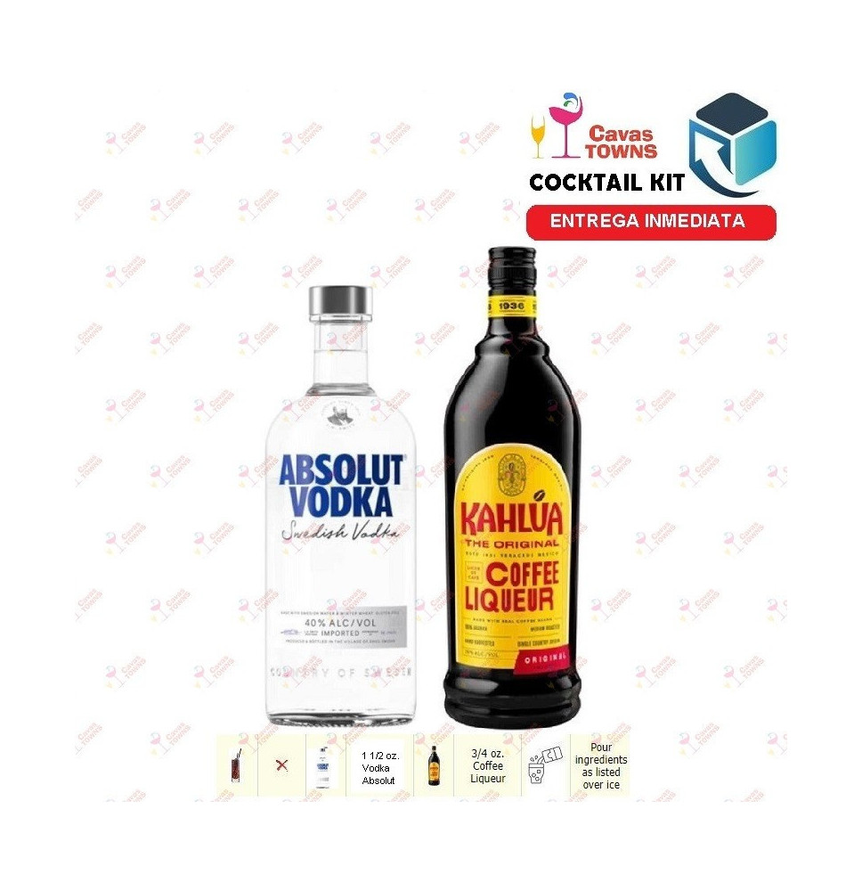 Vodka Absolut Cocktail Kit Black Russian Receta Recipe - Cavas Towns