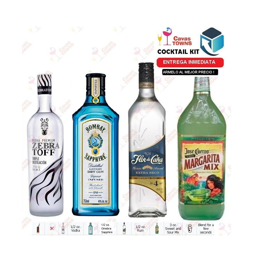 Ginebra Sapphire Cocktail Kit Adios Mother - 3 Receta Recipe - Cavas Towns