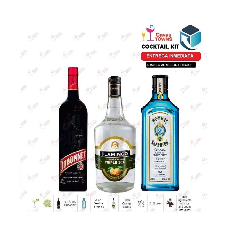 Ginebra Sapphire Cocktail Kit Dubonnet Cocktail Receta Recipe - Cavas Towns