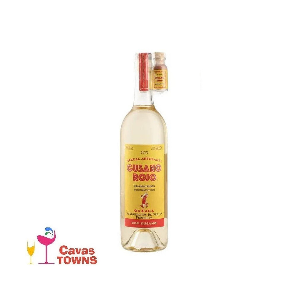 Mezcal Gusano Rojo Aboc Madera/Gusano 750ml - Cavas Towns