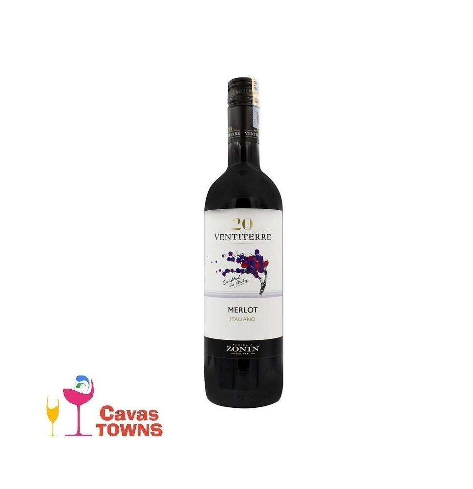 Vino Tinto Zonin Ventiterre Merlot Nero D´Avola 750ml - Cavas Towns