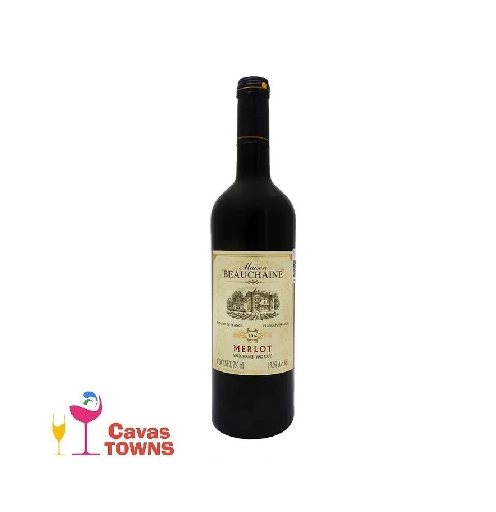Vino Tinto Frances Hermitage Maison Beauchaine Louis Beauchant Merlot 750 ml - Cavas Towns Vino Tinto Frances Hermitage Maison Beauchaine Louis Beauchant Merlot 750 ml - Cavas Towns