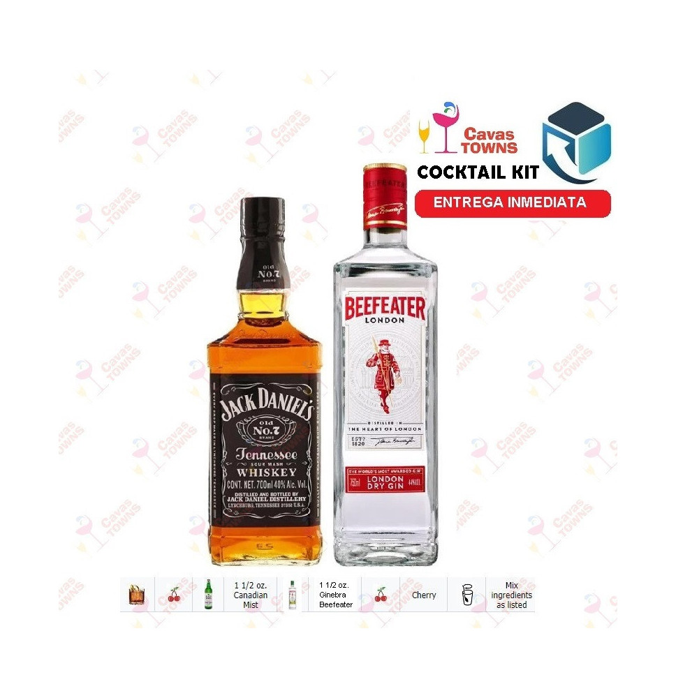 Ginebra Beefeater Cocktail Kit Black Hawk - 2 Receta Recipe - Cavas Towns