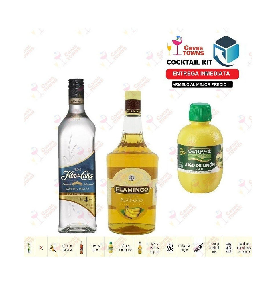 Cocktail Kit Banana Daiquiri Receta Recipe - Cavas Towns