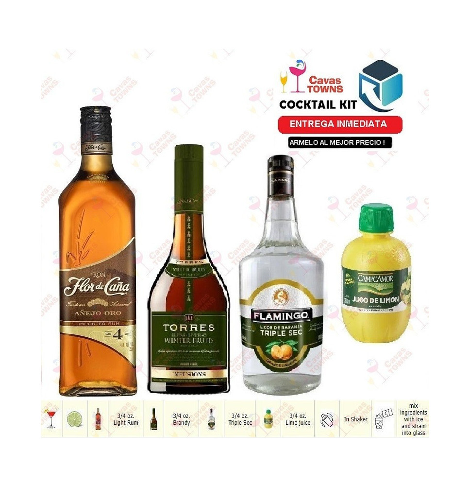 Cocktail Kit Between the Sheets Receta Recipe - Cavas Towns