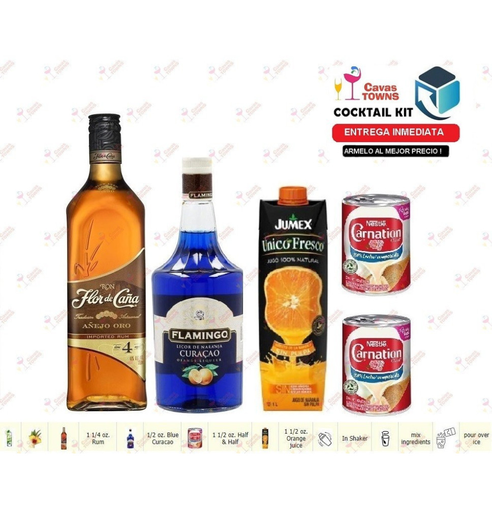 Cocktail Kit Blue Monday Receta Recipe - Cavas Towns