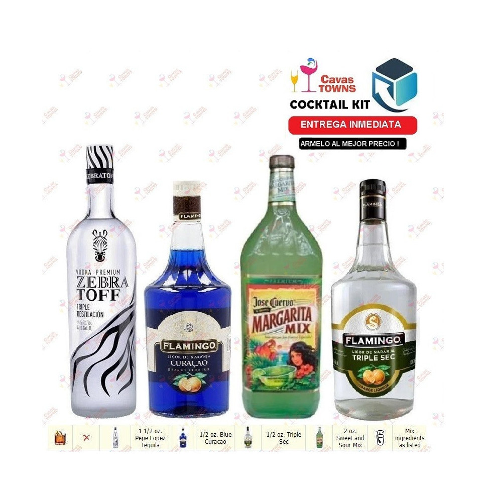 Cocktail Kit Blue Sunrise Receta Recipe - Cavas Towns