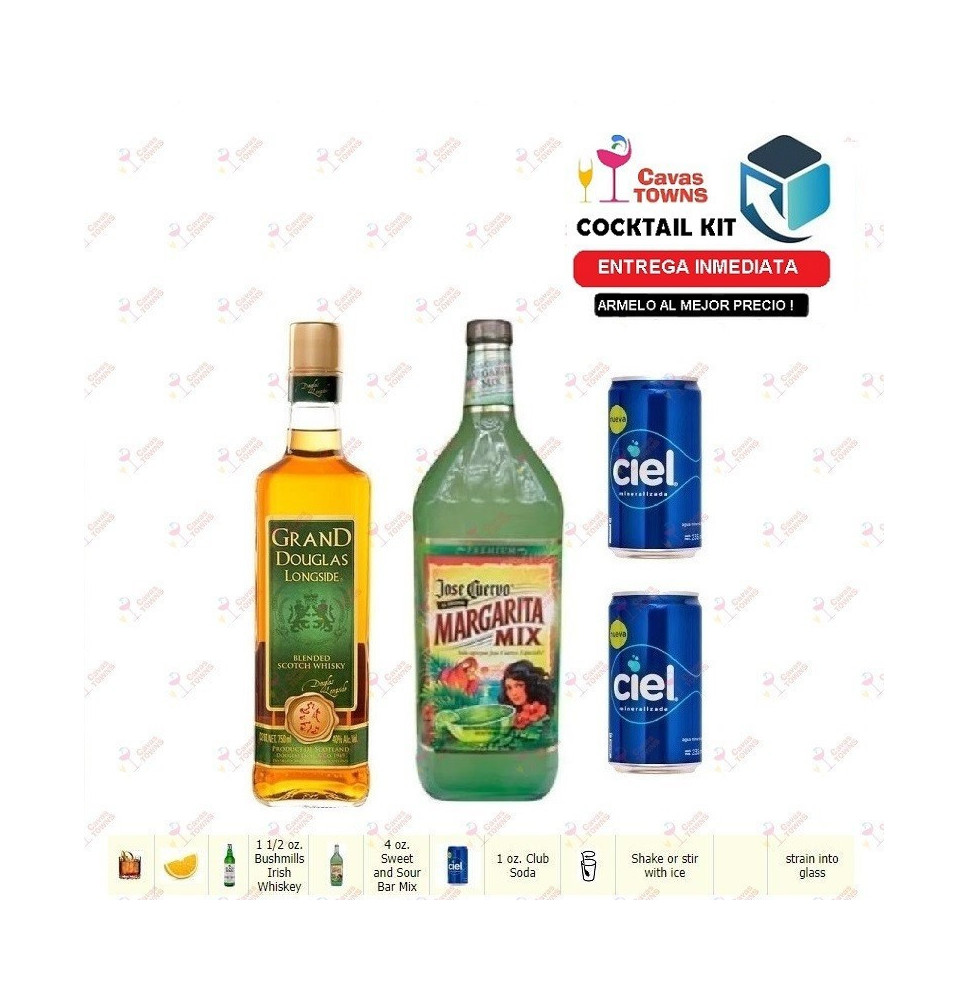 Cocktail Kit Bushmills Sour - 2 Receta Recipe - Cavas Towns
