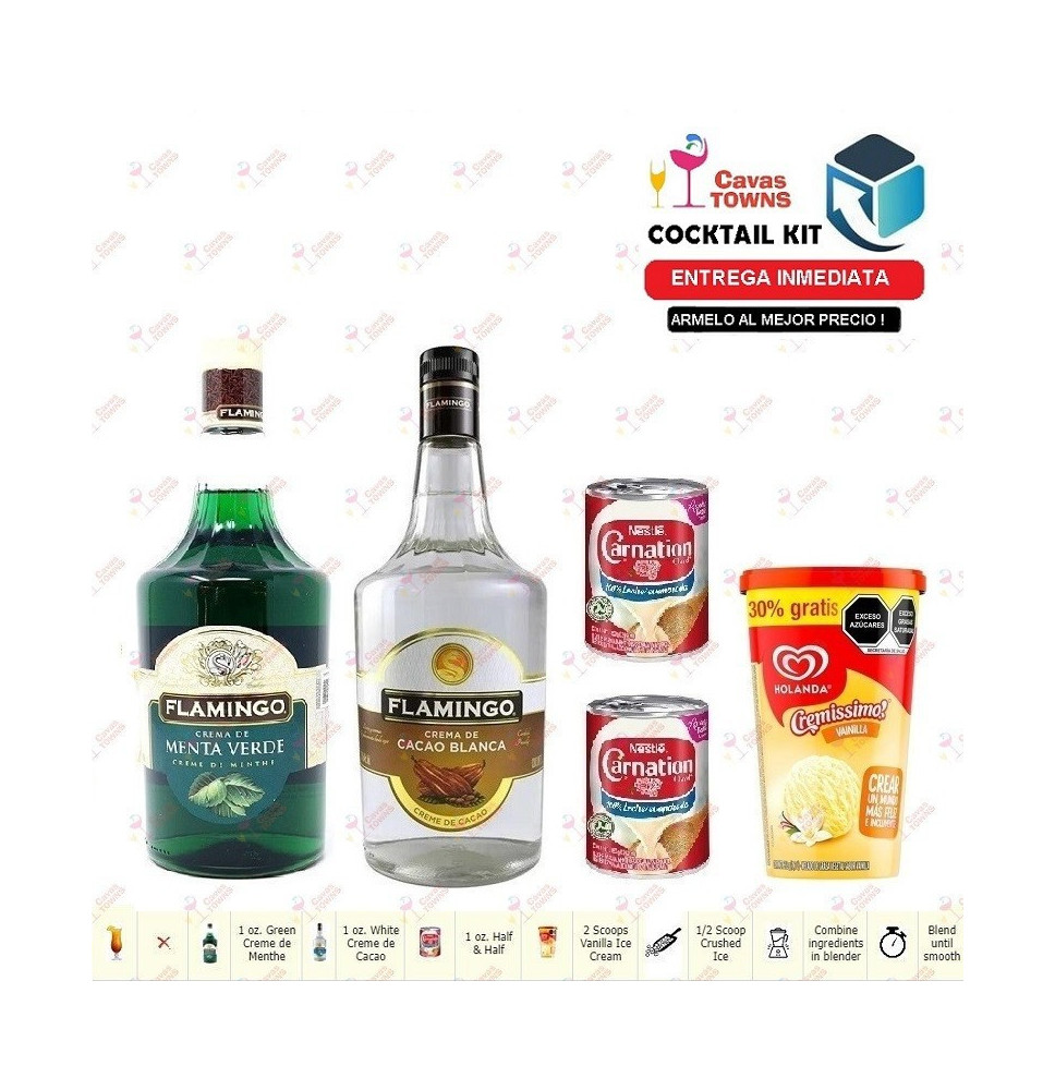 Cocktail Kit Grasshopper - 1 Receta Recipe - Cavas Towns Cocktail Kit Grasshopper - 1 Receta Recipe - Cavas Towns