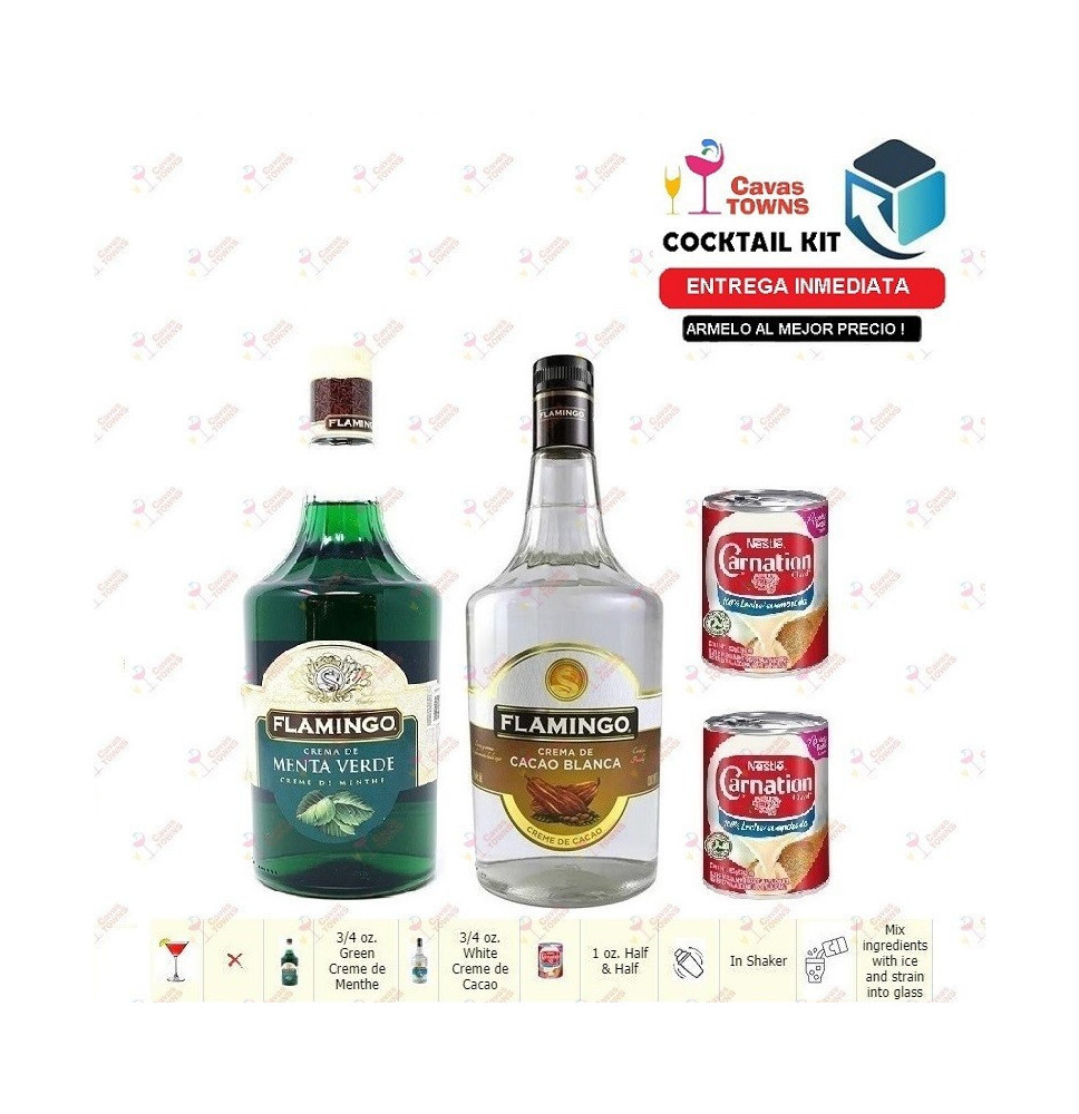 Cocktail Kit Grasshopper - 2 Receta Recipe - Cavas Towns