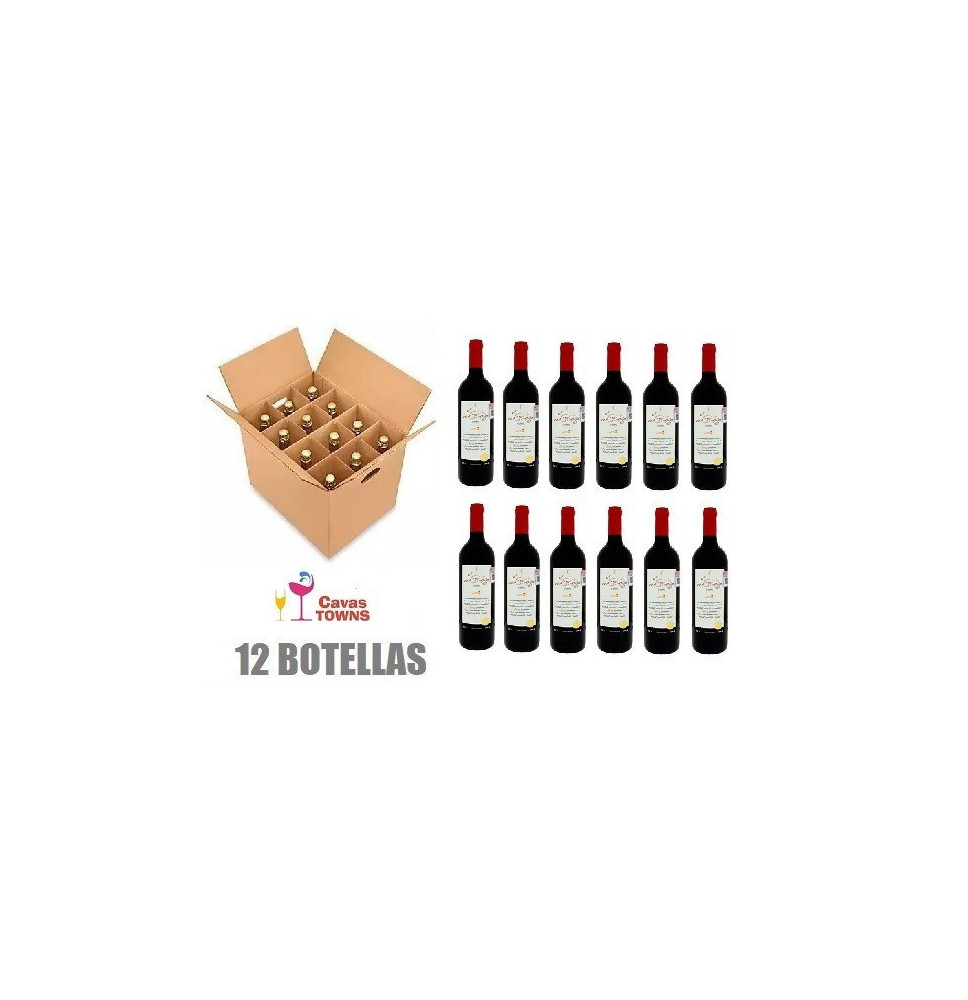 Caja 12 Botellas Vino Tinto Español La Arena Roja 750 ml - Cavas Towns