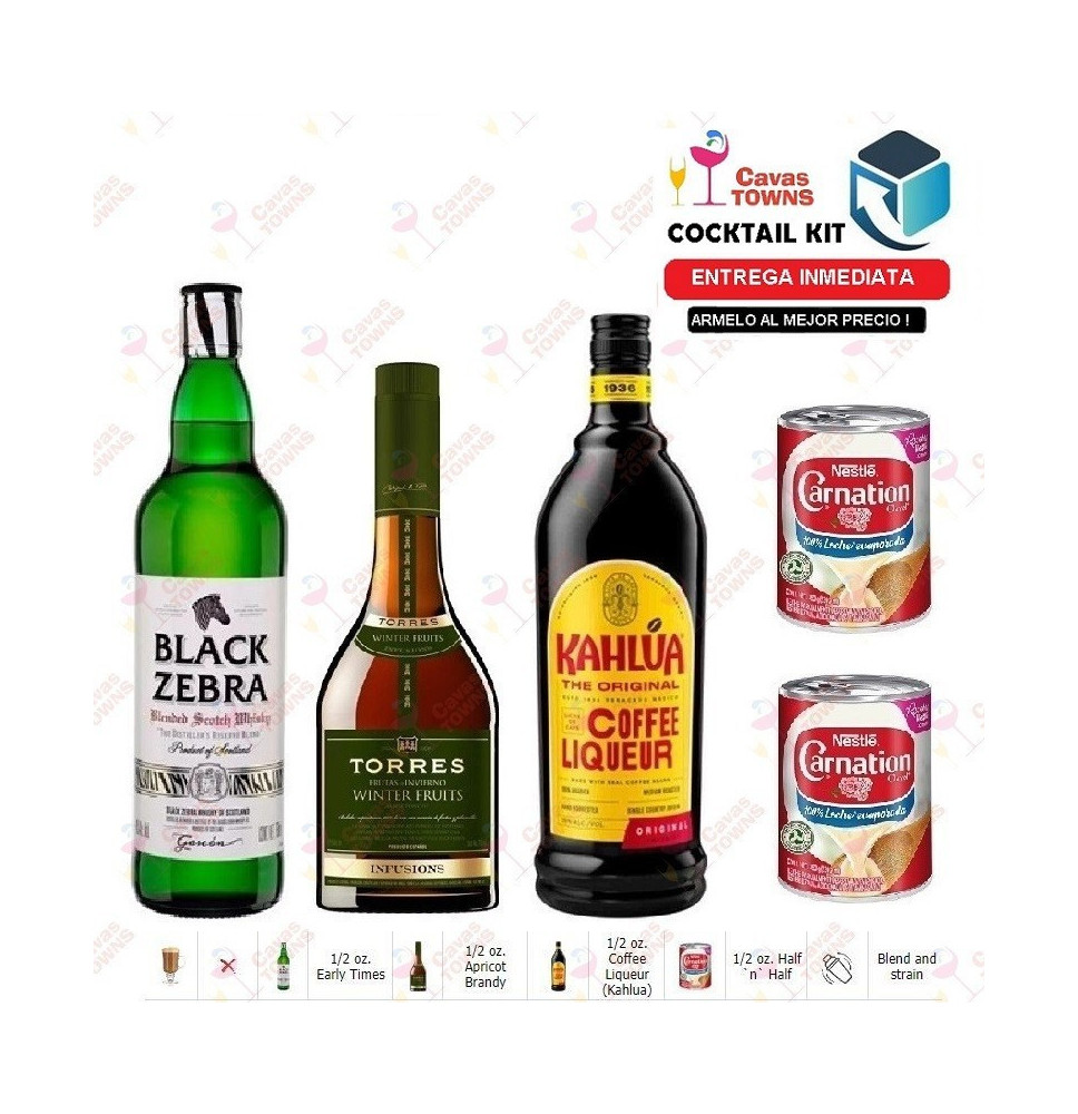 Whisky Black Zebra Cocktail Kit Bermuda Lady Receta Recipe - Cavas Towns