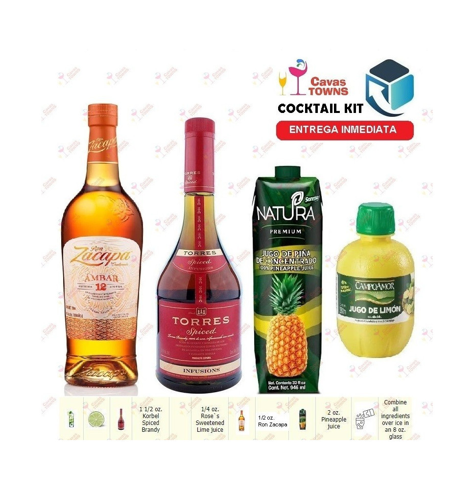 Ron Zacapa Cocktail Kit Barbados Sunrise - 2 Receta Recipe - Sellers Towns