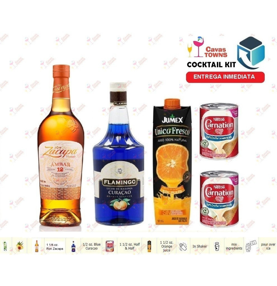 Ron Zacapa Cocktail Kit Blue Monday Receta Recipe - Sellers Towns Ron Zacapa Cocktail Kit Blue Monday Receta Recipe - Sellers Towns