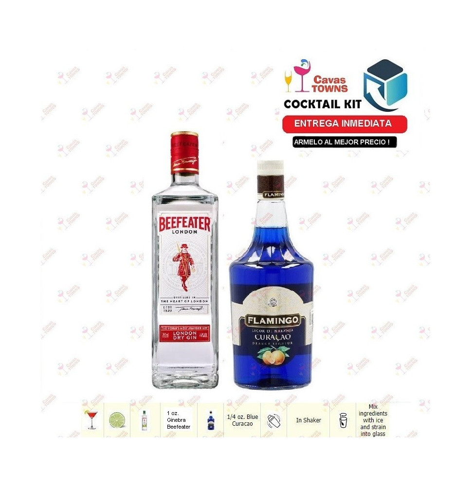 Ginebra Beefeater Cocktail Kit Blue Sapphire Receta Recipe - Sellers Towns
