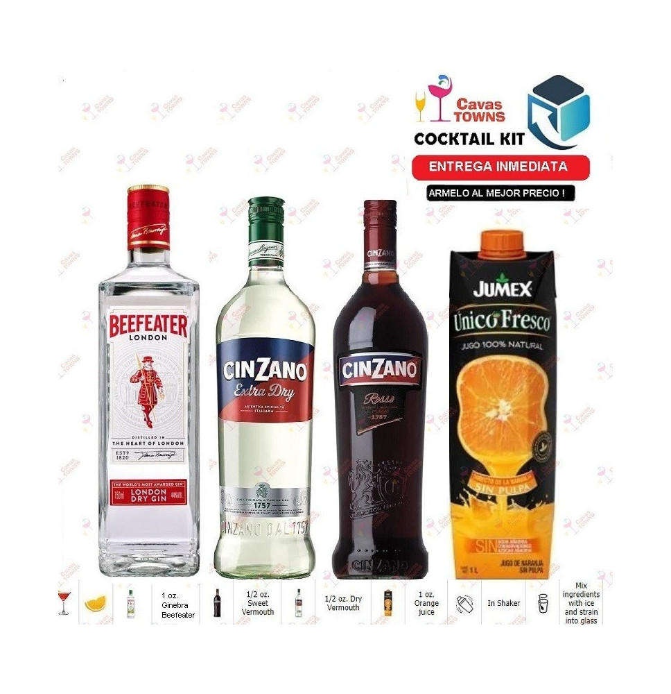 Ginebra Beefeater Cocktail Kit Bronx Receta Recipe - Sellers Towns