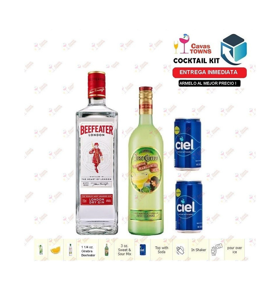 Ginebra Beefeater Cocktail Kit Collins Receta Recipe - Sellers Towns